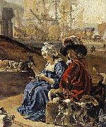 Jan Weenix An Italian Seaport oil